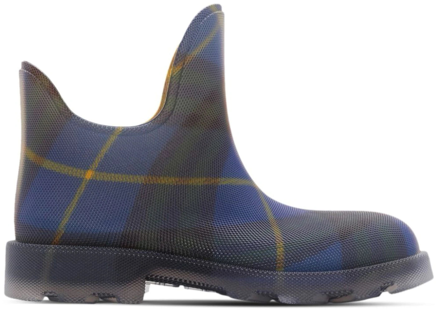 Burberry Marsh Checked Ankle Boots Blue Yellow