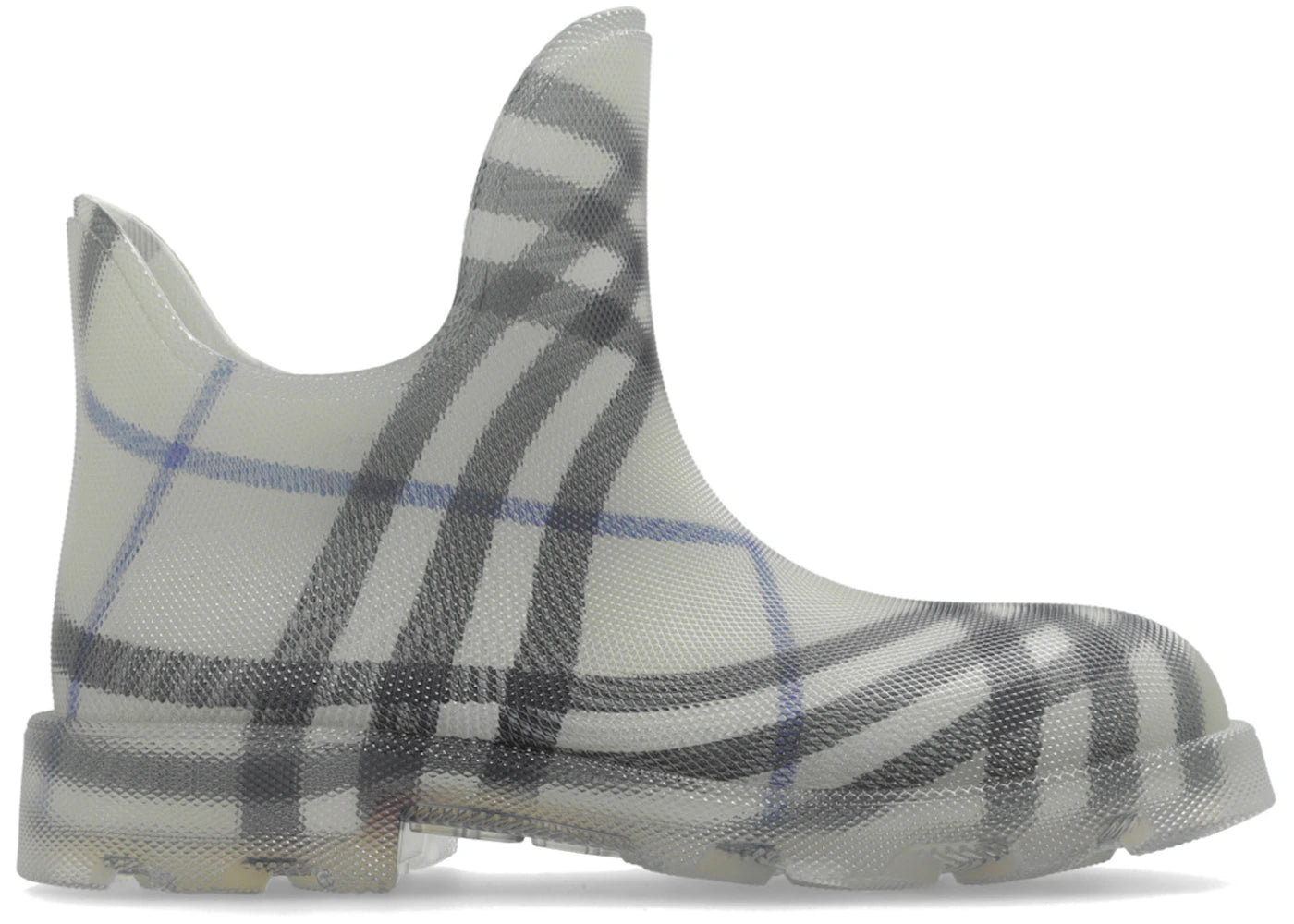 Burberry Marsh Checked Ankle Boots Grey Blue