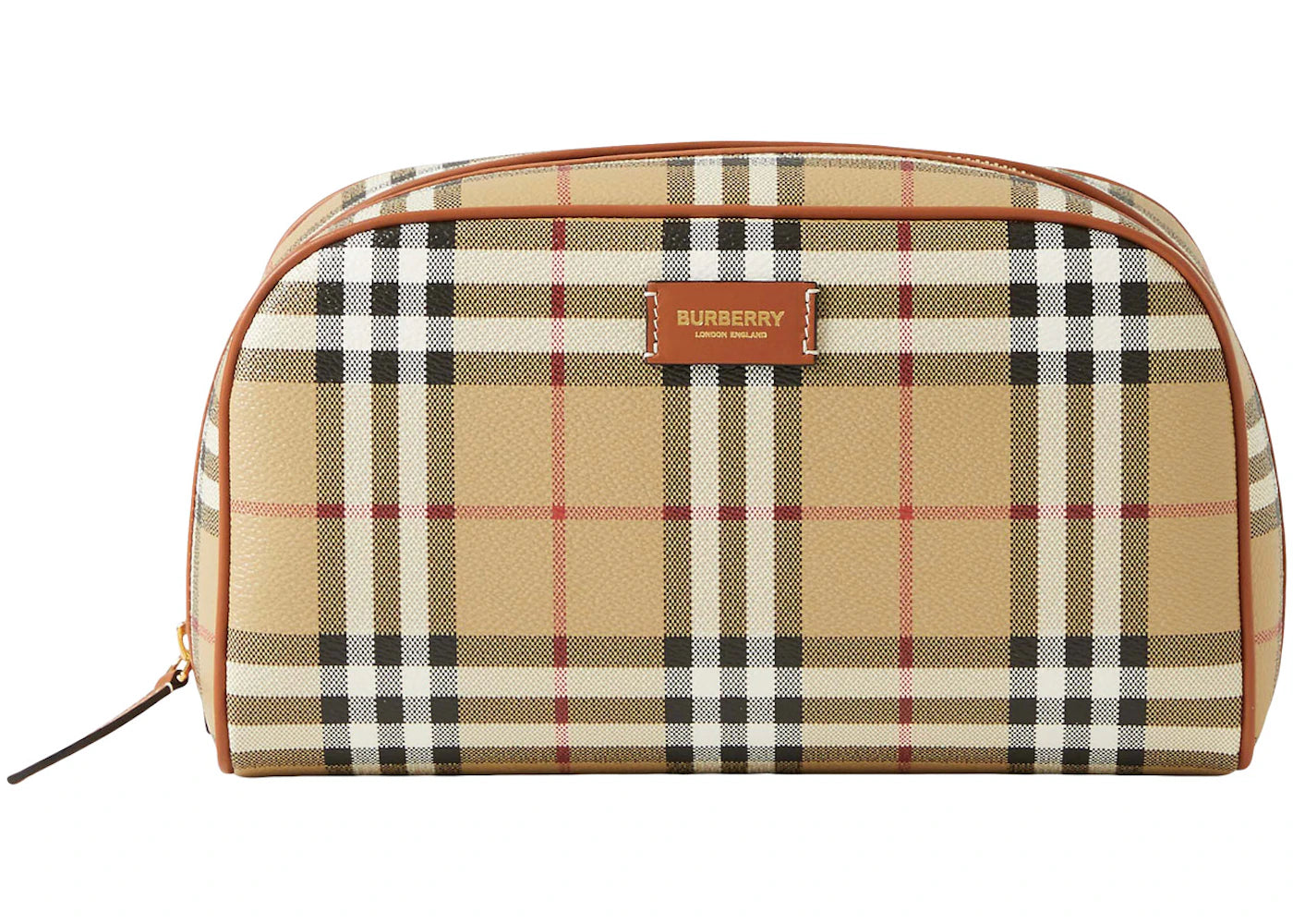 Burberry Medium Check Travel Pouch Archive Beige