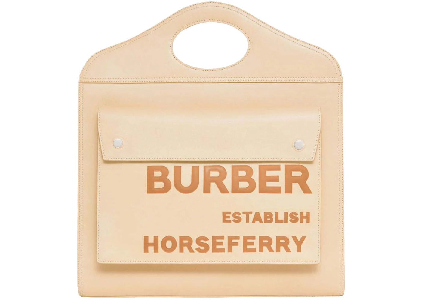 Burberry Medium Leather Horseferry Pocket Bag Neutral