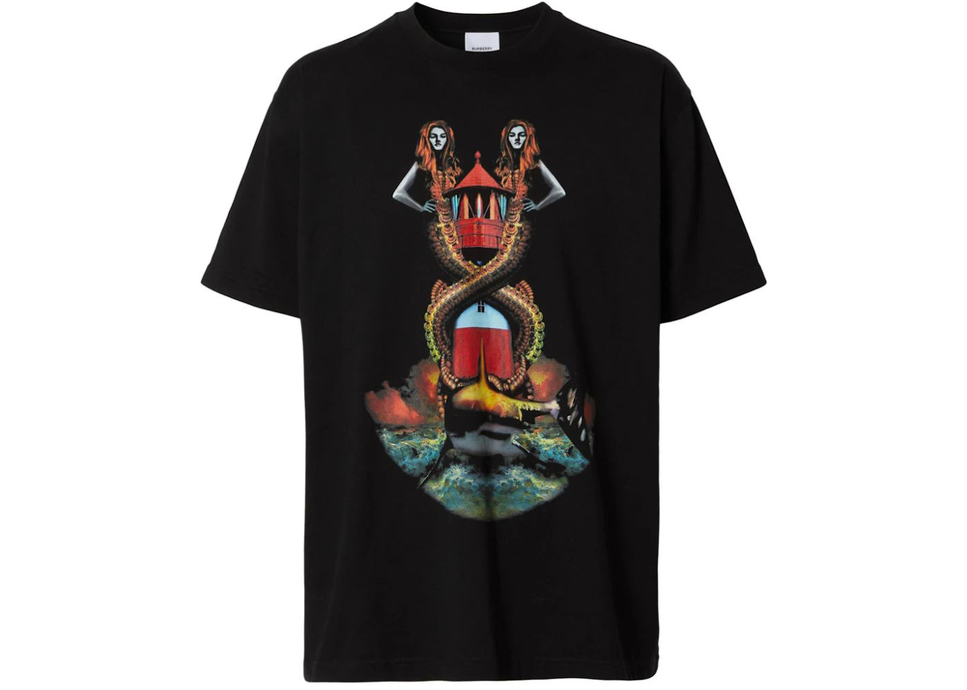 Burberry Mermaid Print T-shirt Black