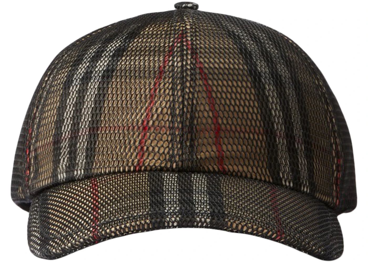 Burberry Mesh Overlay Check Baseball Cap Archive Beige/Black