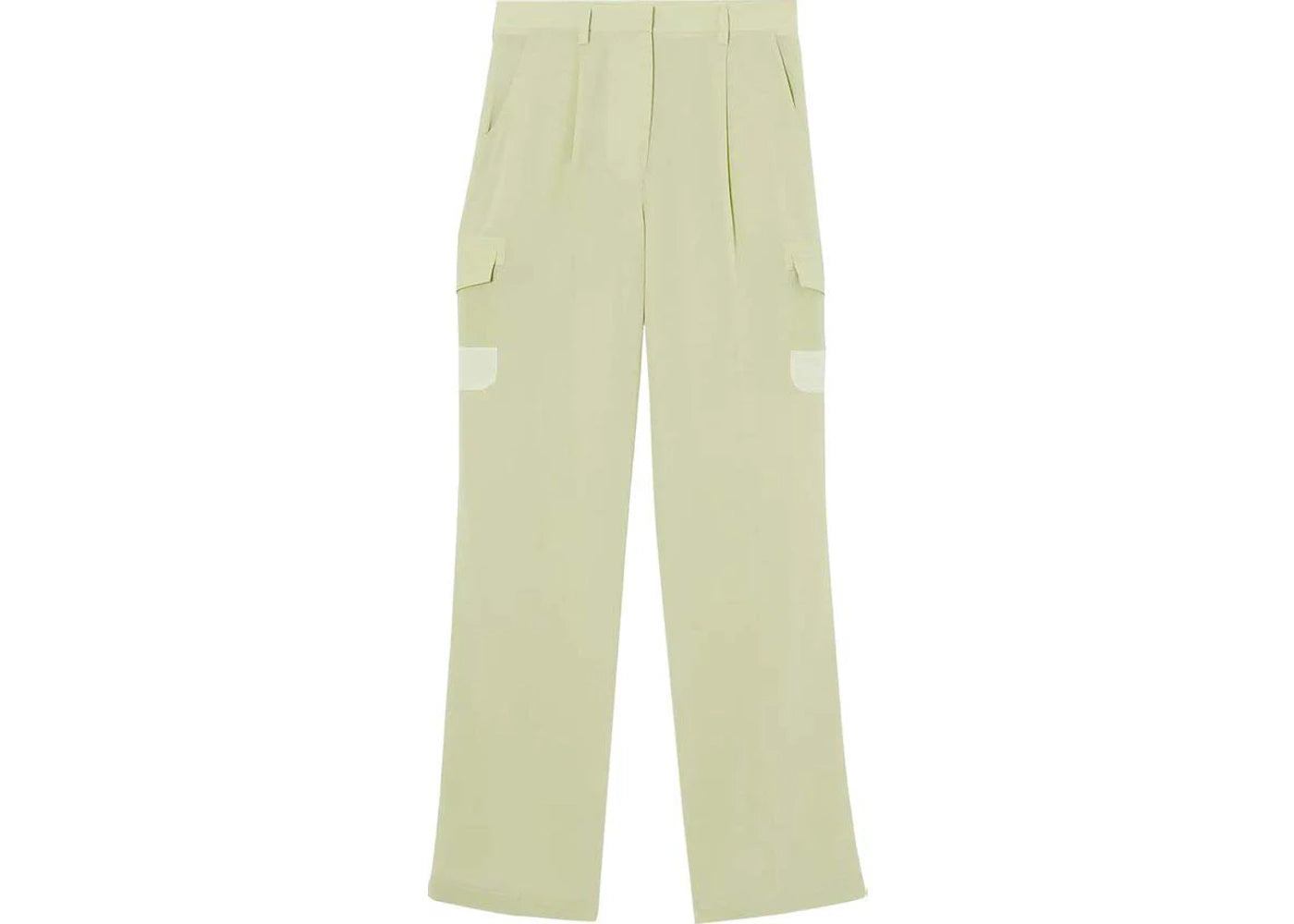 Burberry Mid-Rise Silk Trousers Mist Green