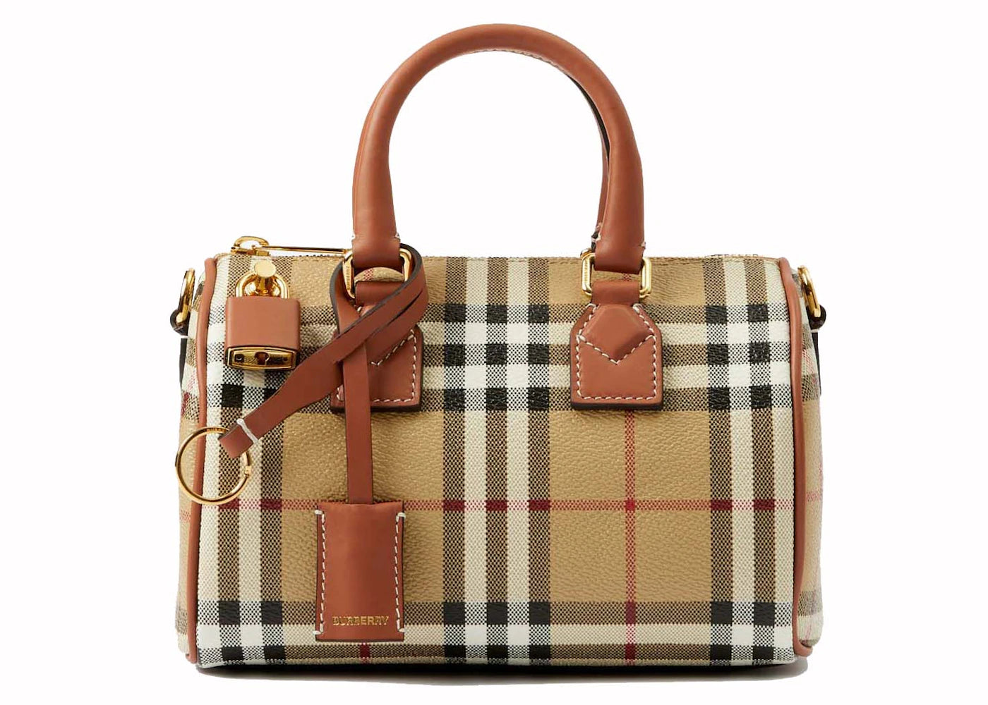 Burberry Mini Check Bowling Bag Vntg Chk/Briar Brown