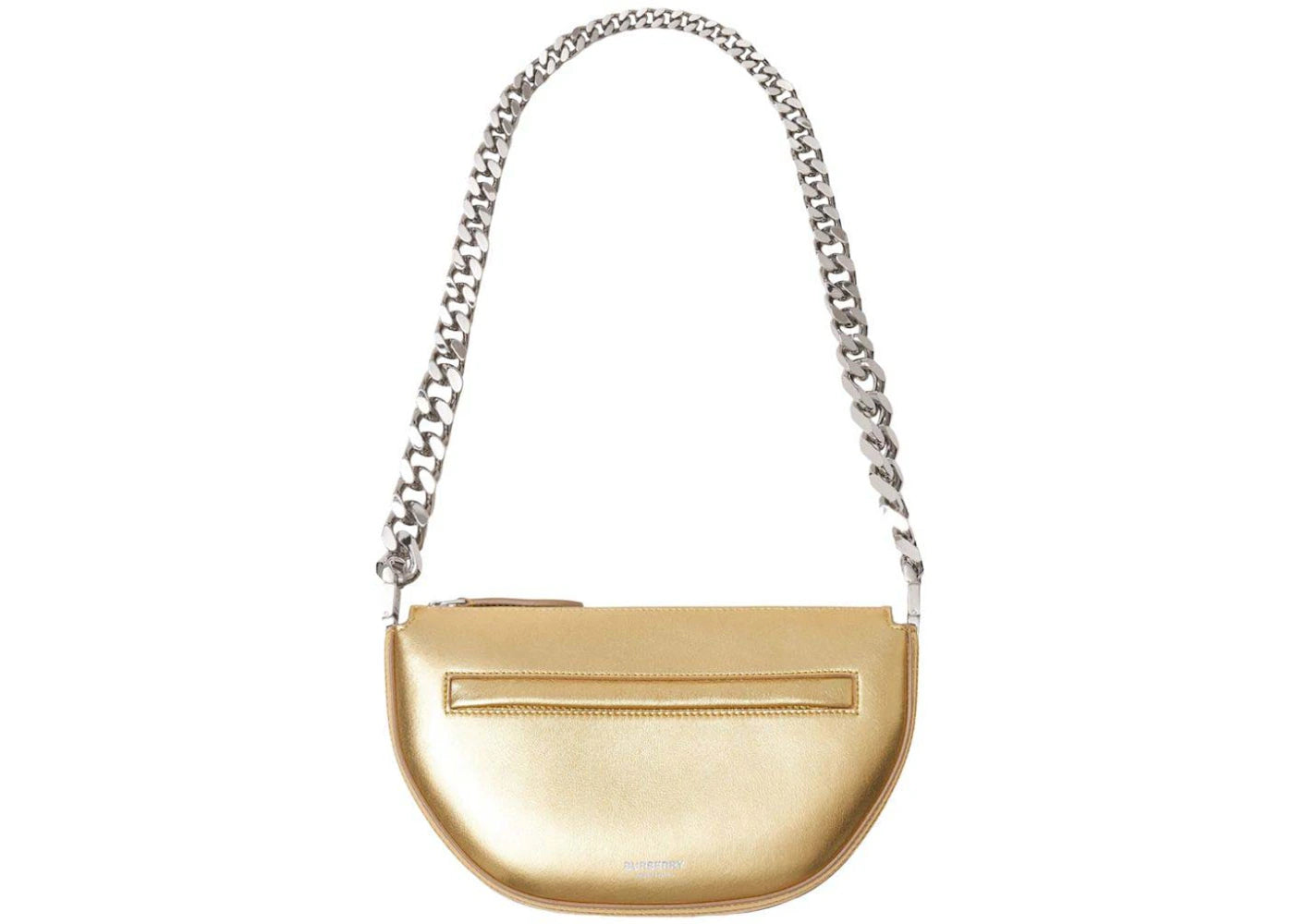 Burberry Mini Metallic Leather Olympia Shoulder Bag Gold