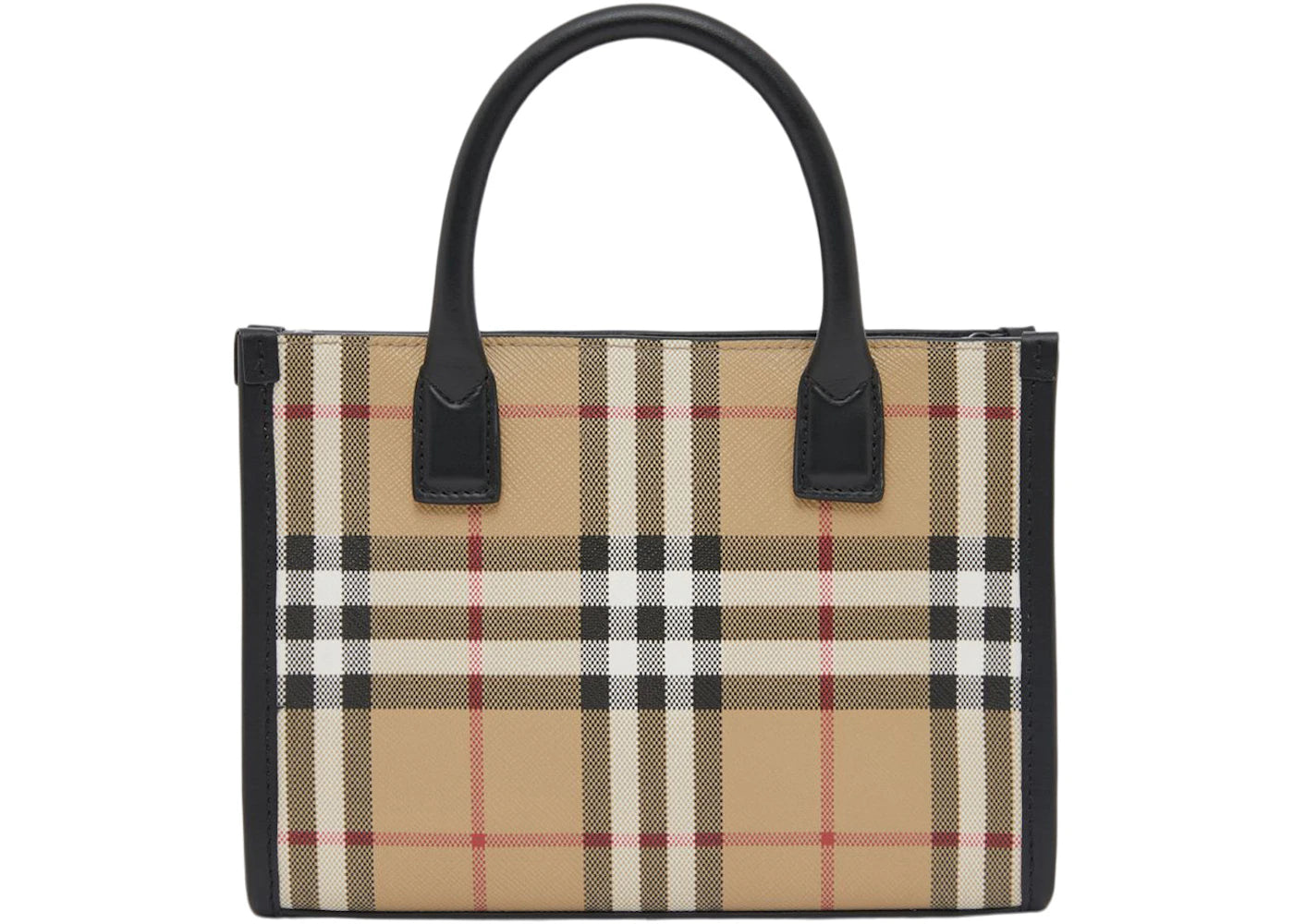 Burberry Mini Vintage Check and Leather Tote Bag Archive Beige