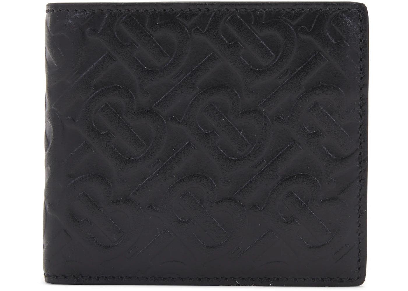 Burberry Monogram Leather International Bifold Wallet 8 Slot Black