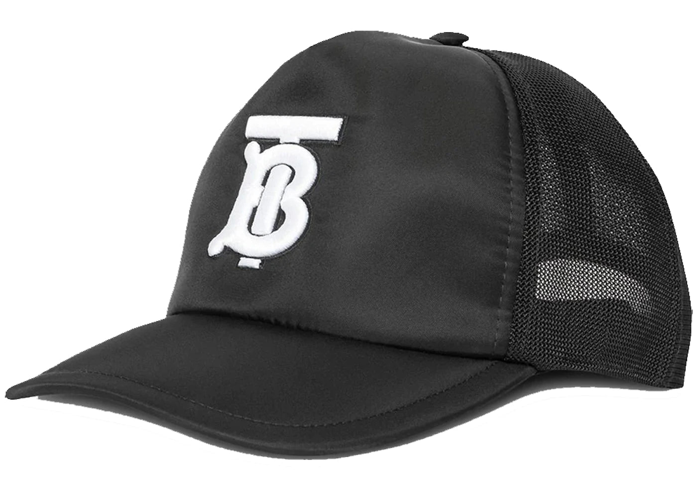 Burberry Monogram Embroidered Trucker Cap Black/White