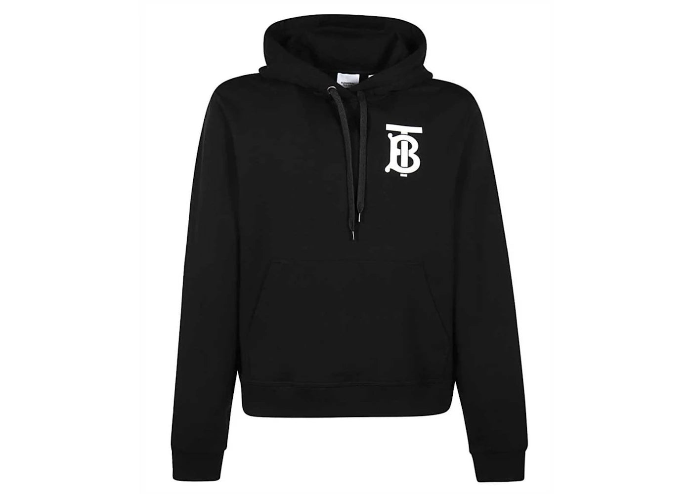 Burberry Monogram Motif Cotton Drawstring Hoodie Black