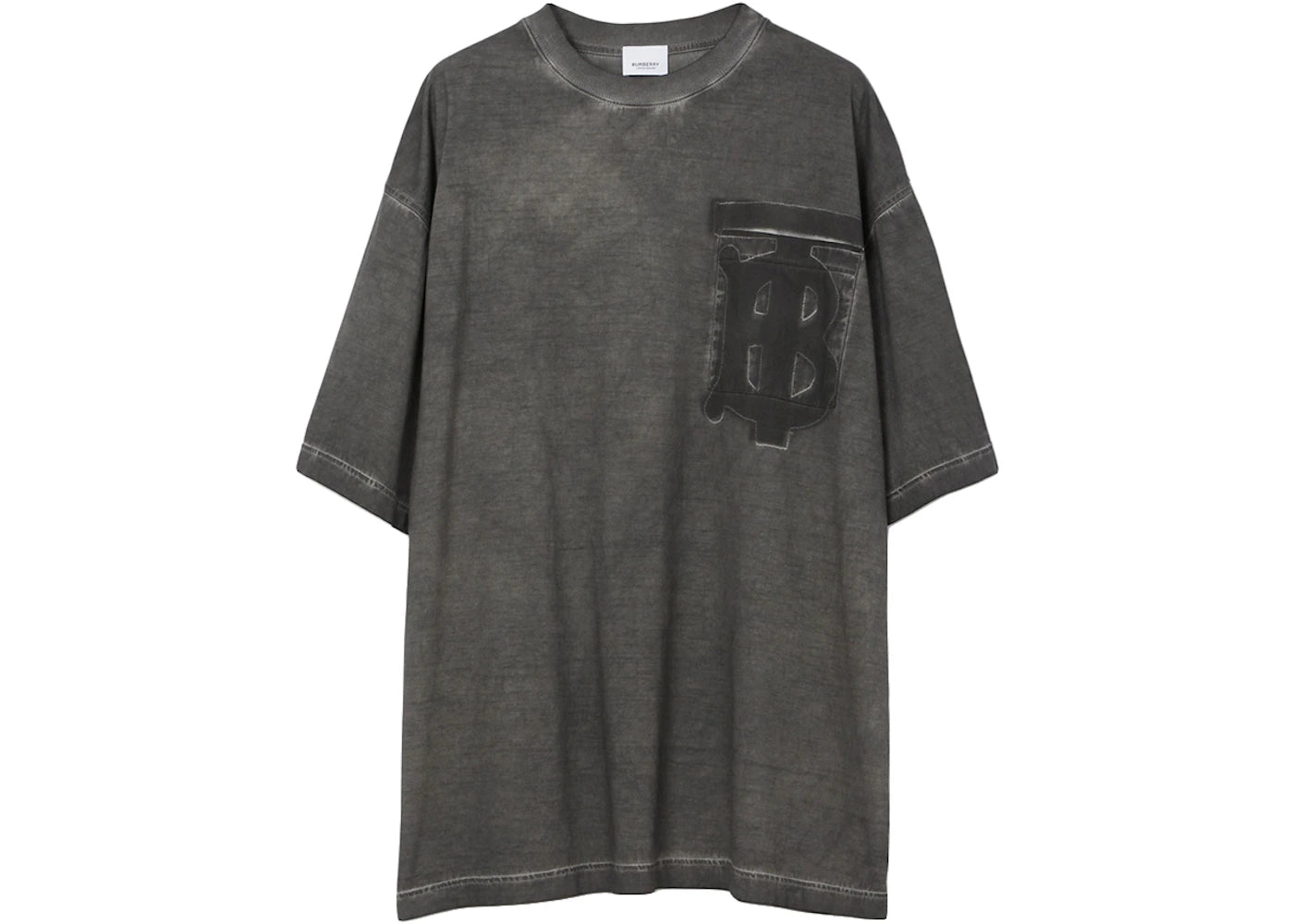 Burberry Monogram Motif Cotton Oversized T-shirt Charcoal Grey