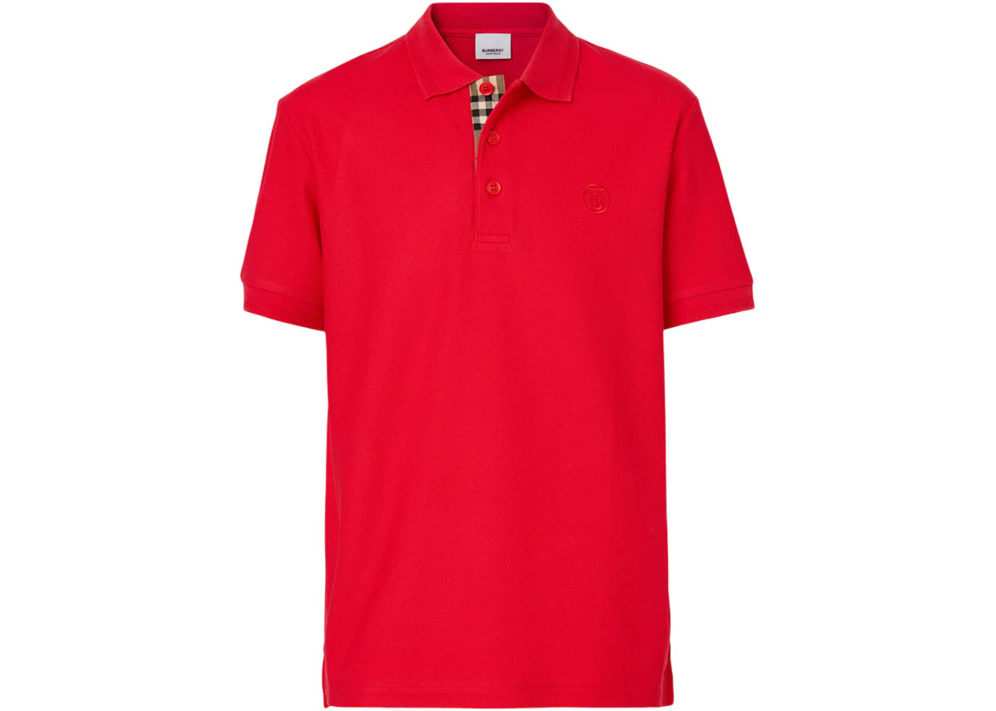 Burberry Monogram Motif Cotton Pique Polo Bright Red/Archive Beige