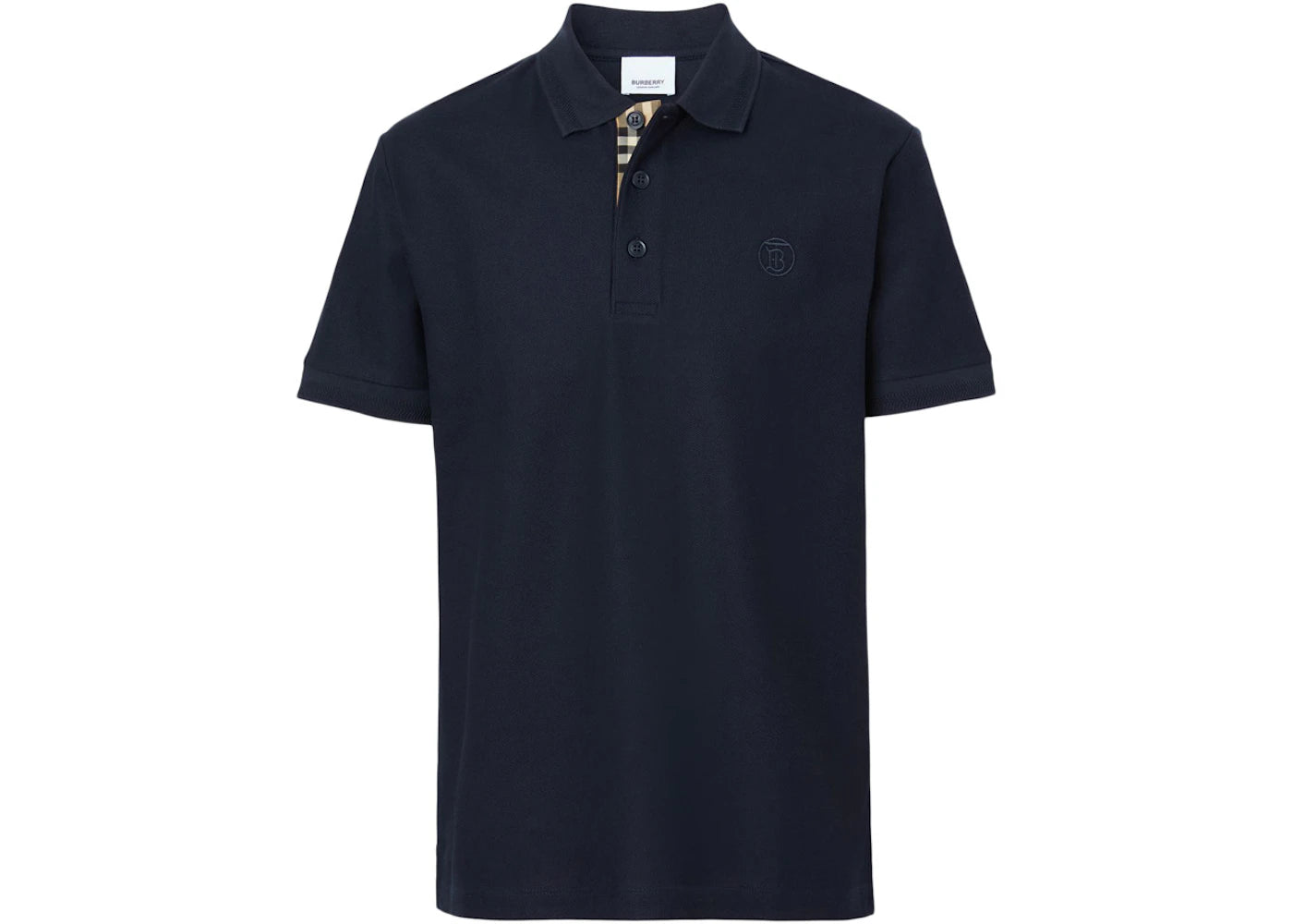 Burberry Monogram Motif Cotton Pique Polo Caol Blue/Archive Beige