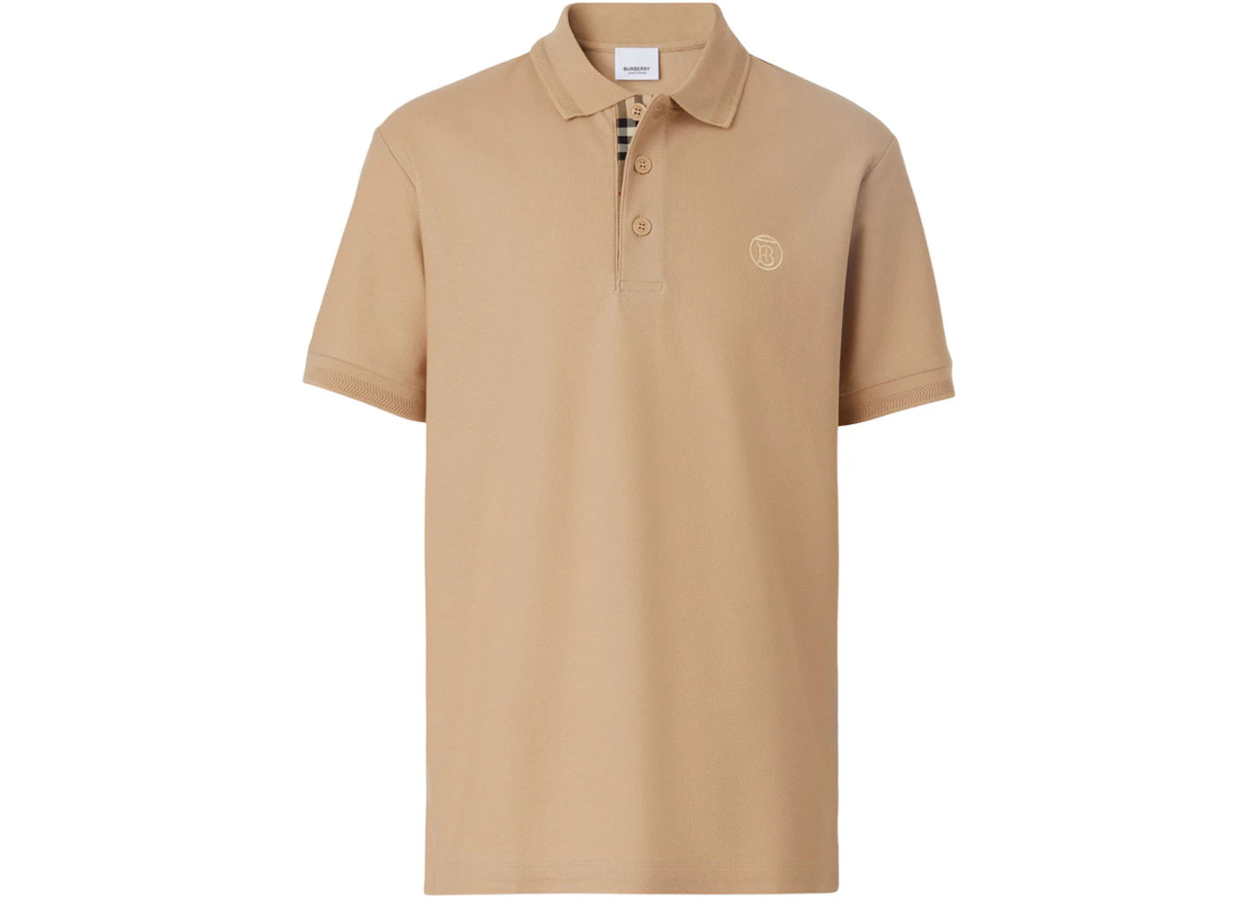 Burberry Monogram Motif Cotton Pique Polo Soft Fawn/Archive Beige