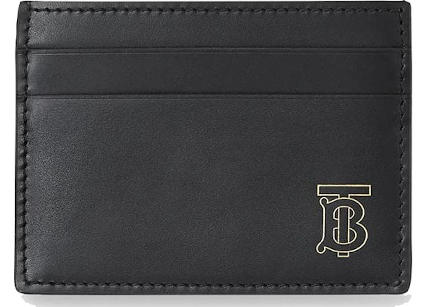 Burberry Monogram Motif Leather Card Case 4 Slot Black