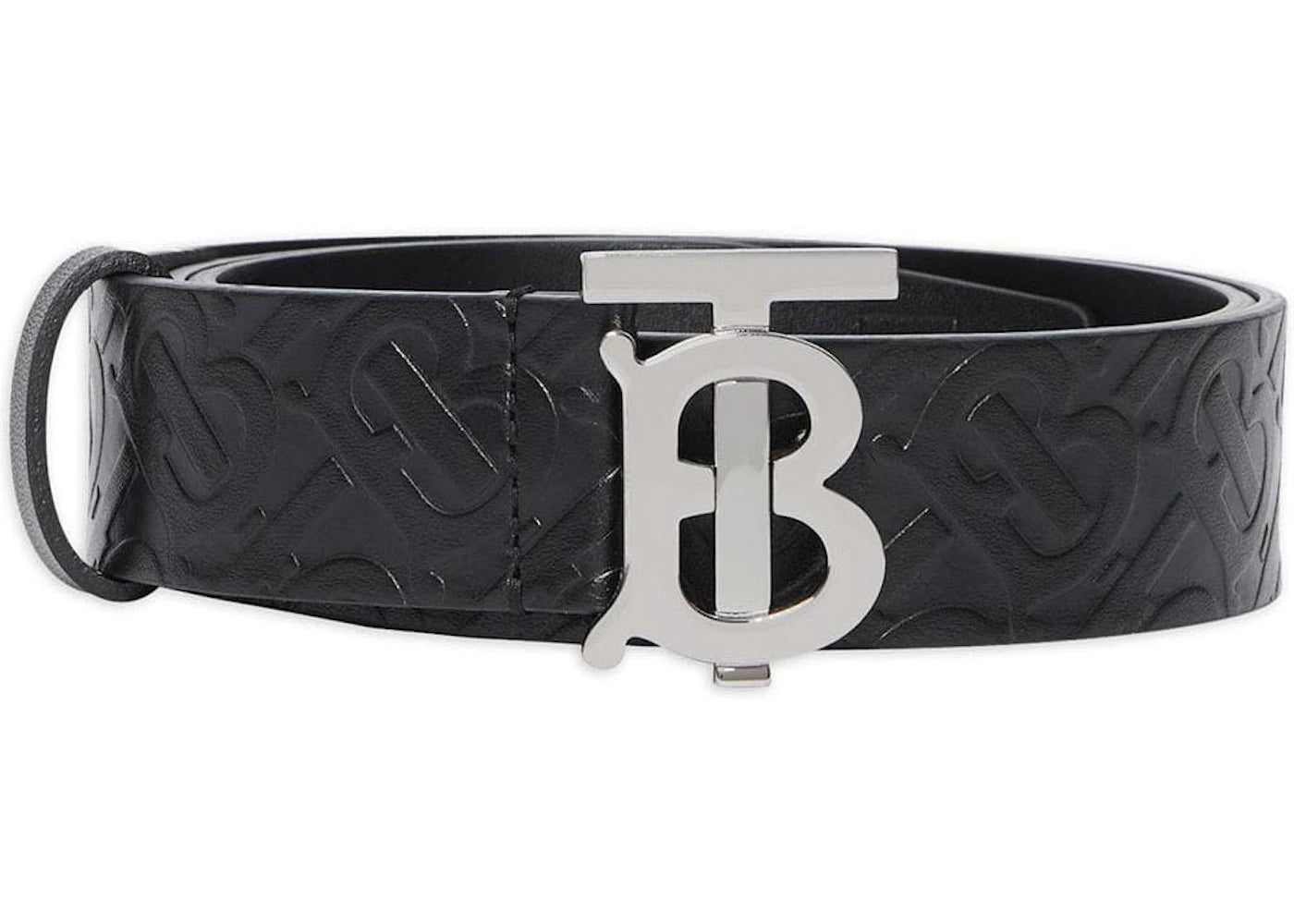 Burberry Monogram Motif Monogram Leather Belt 1.4 Width Black