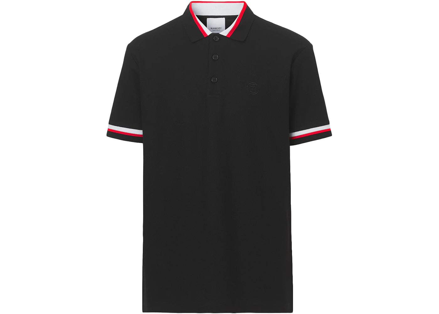 Burberry Monogram Motif Piqué Polo Black/Red/White