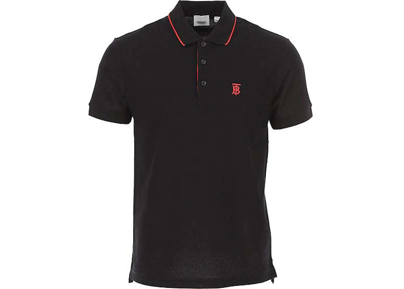 Burberry Monogram-Motif Piqué Cotton Polo Shirt Black