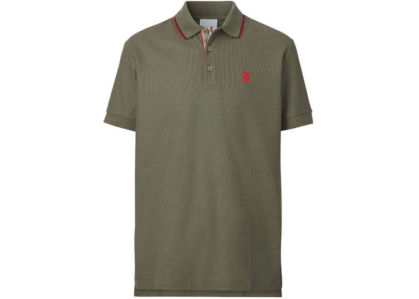 Burberry Monogram-Motif Piqué Cotton Polo Shirt Green