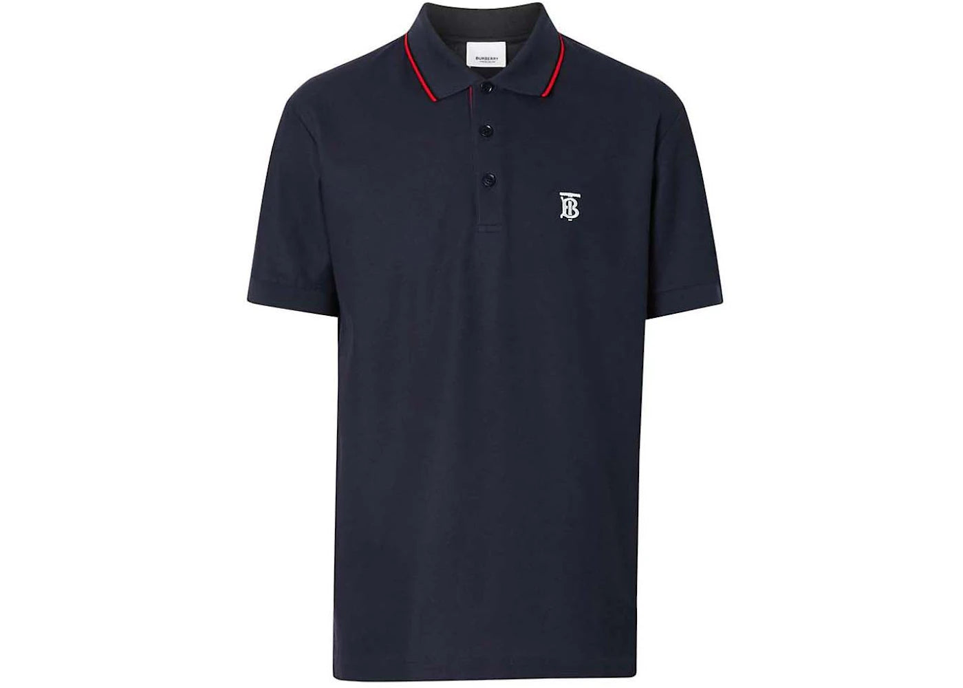 Burberry Monogram-Motif Piqué Cotton Polo Shirt Navy