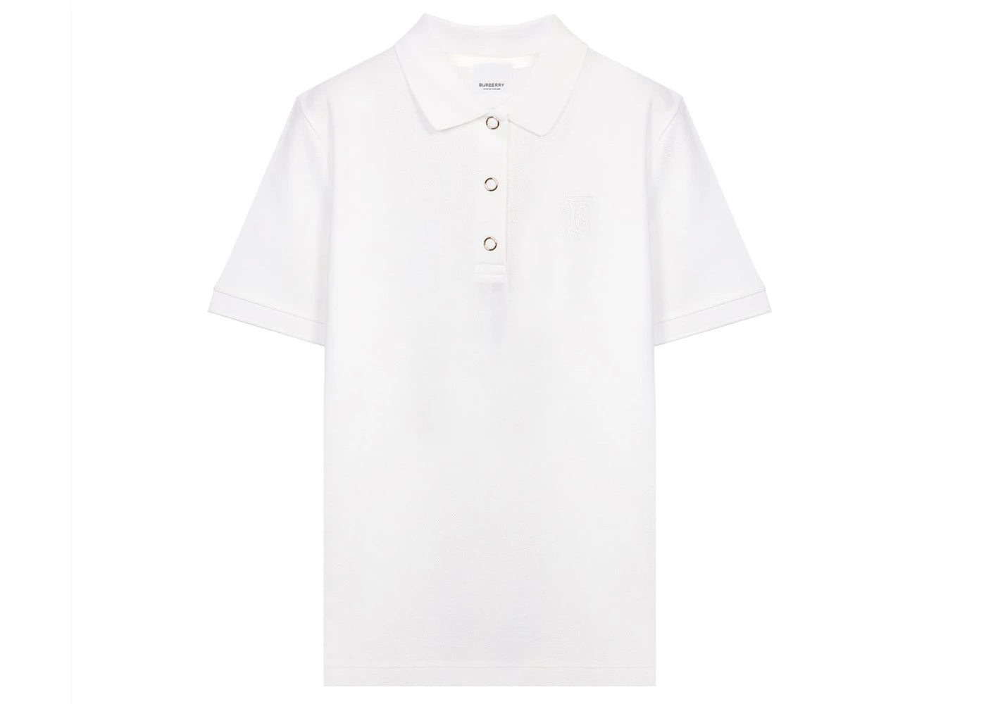 Burberry Monogram Motif Piqué Polo White