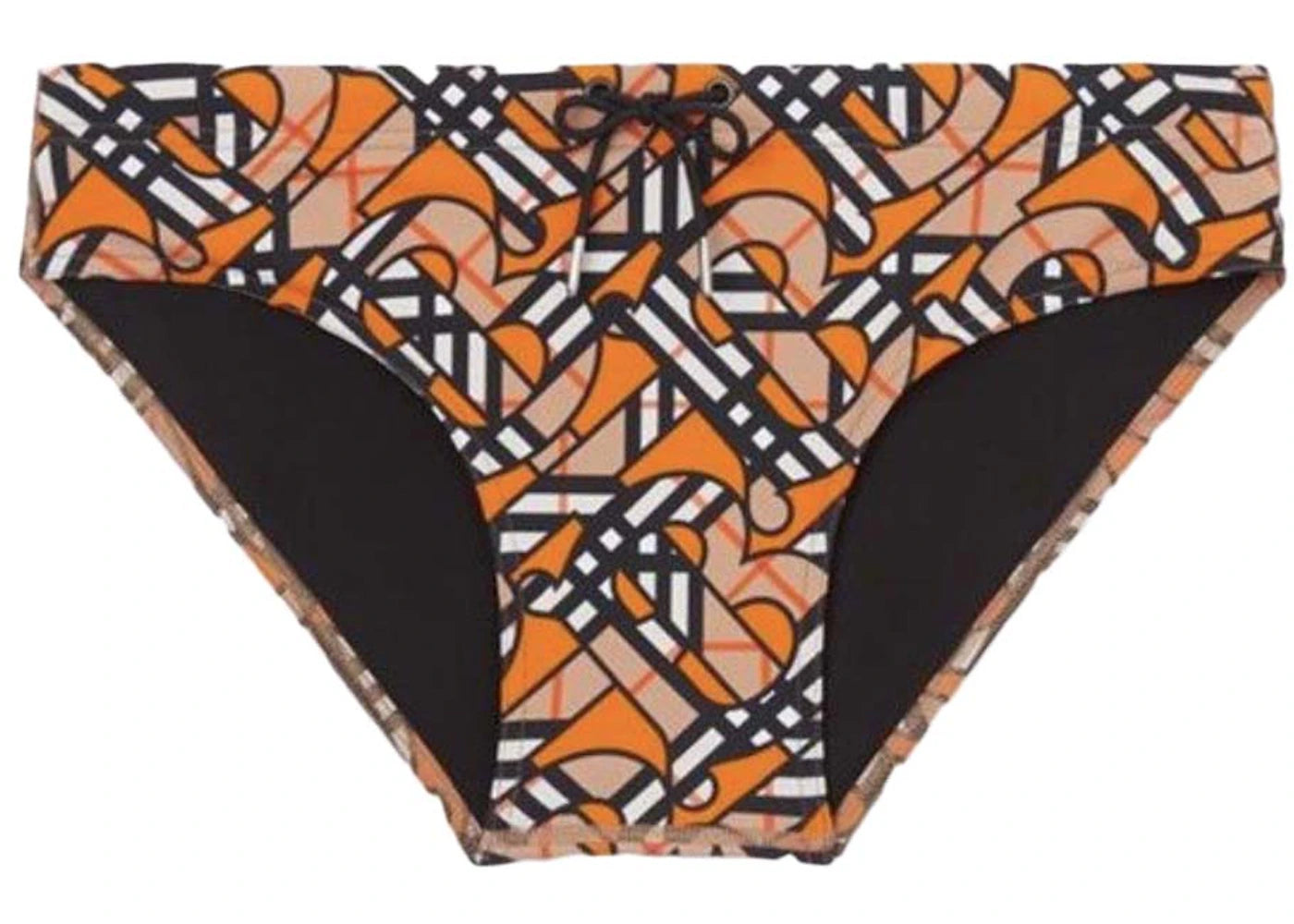 Burberry Monogram Print Swim Briefs Orange Beige Black