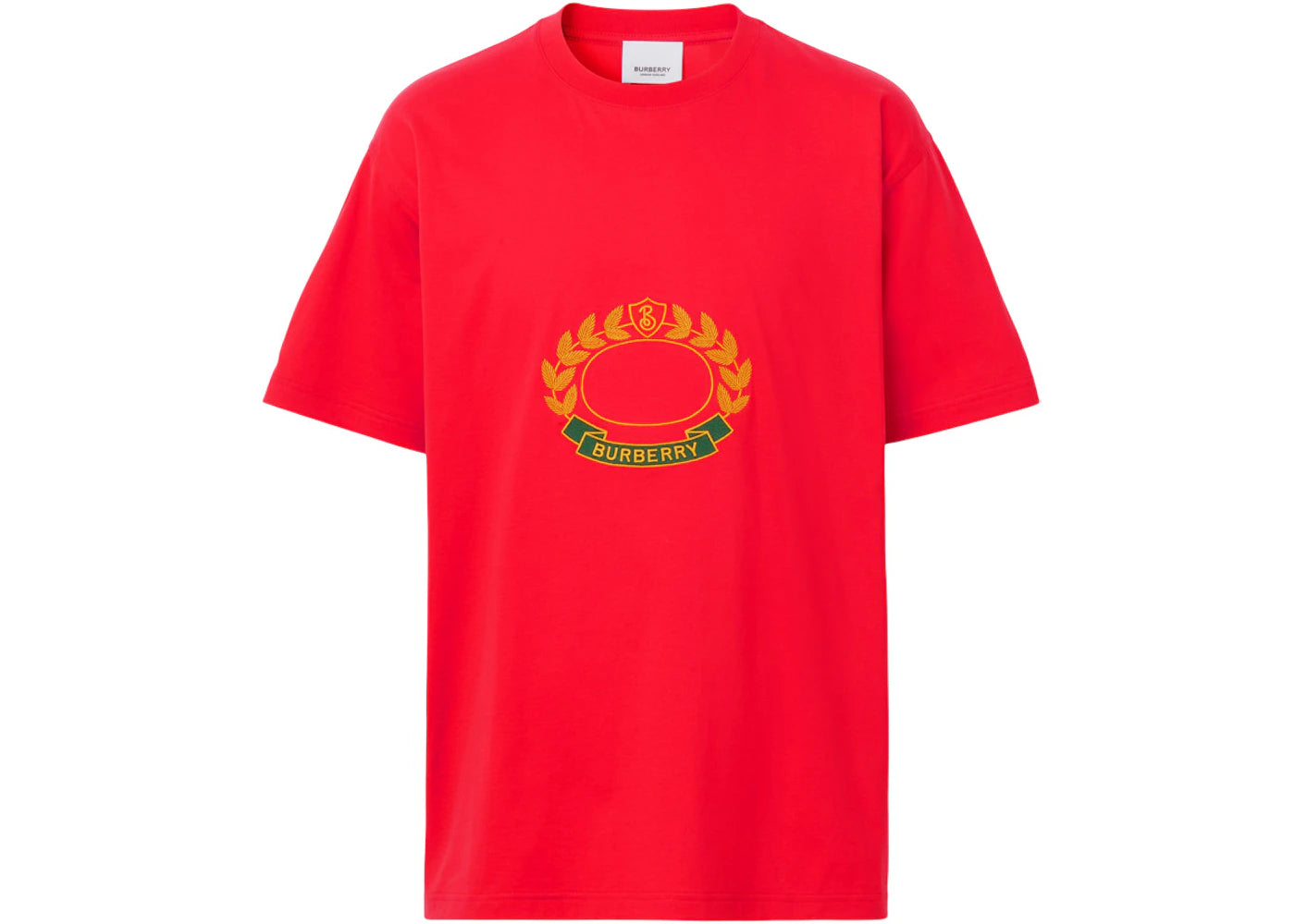 Burberry Oak Leaf Crest Cotton Oversized T-Shirt Bright Red