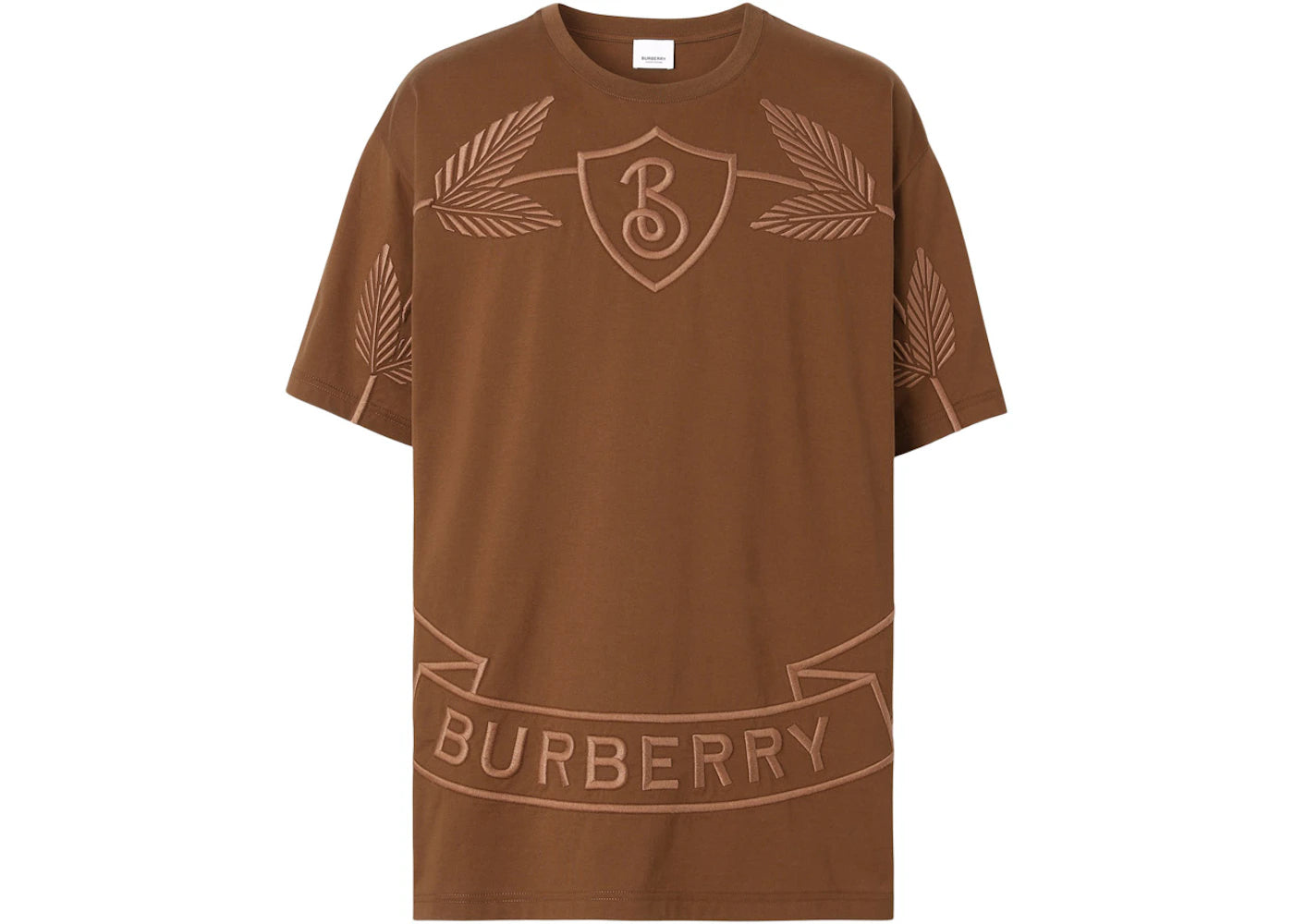 Burberry Oak Leaf Crest Cotton Tee Dark Birch Brown