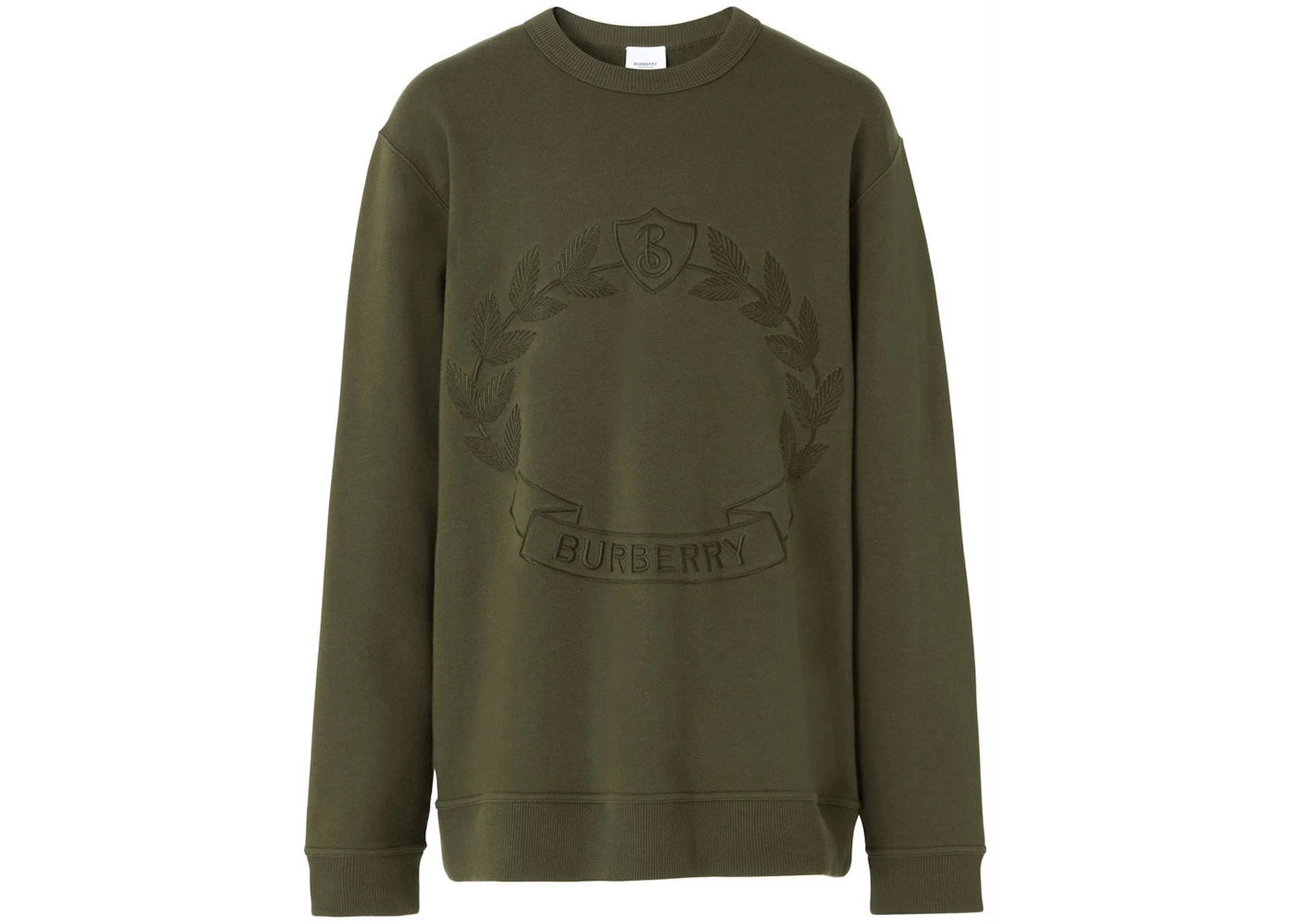 Burberry Oak Leaf Crest-Embroidered Sweatshirt Green