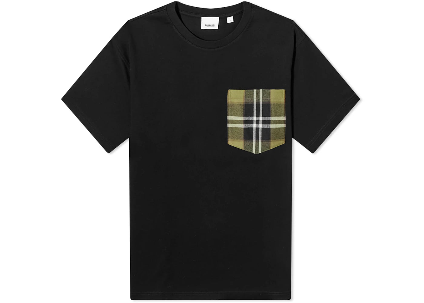 Burberry Oversized Checked Twill-Trimmed Cotton-Jersey T-shirt Black