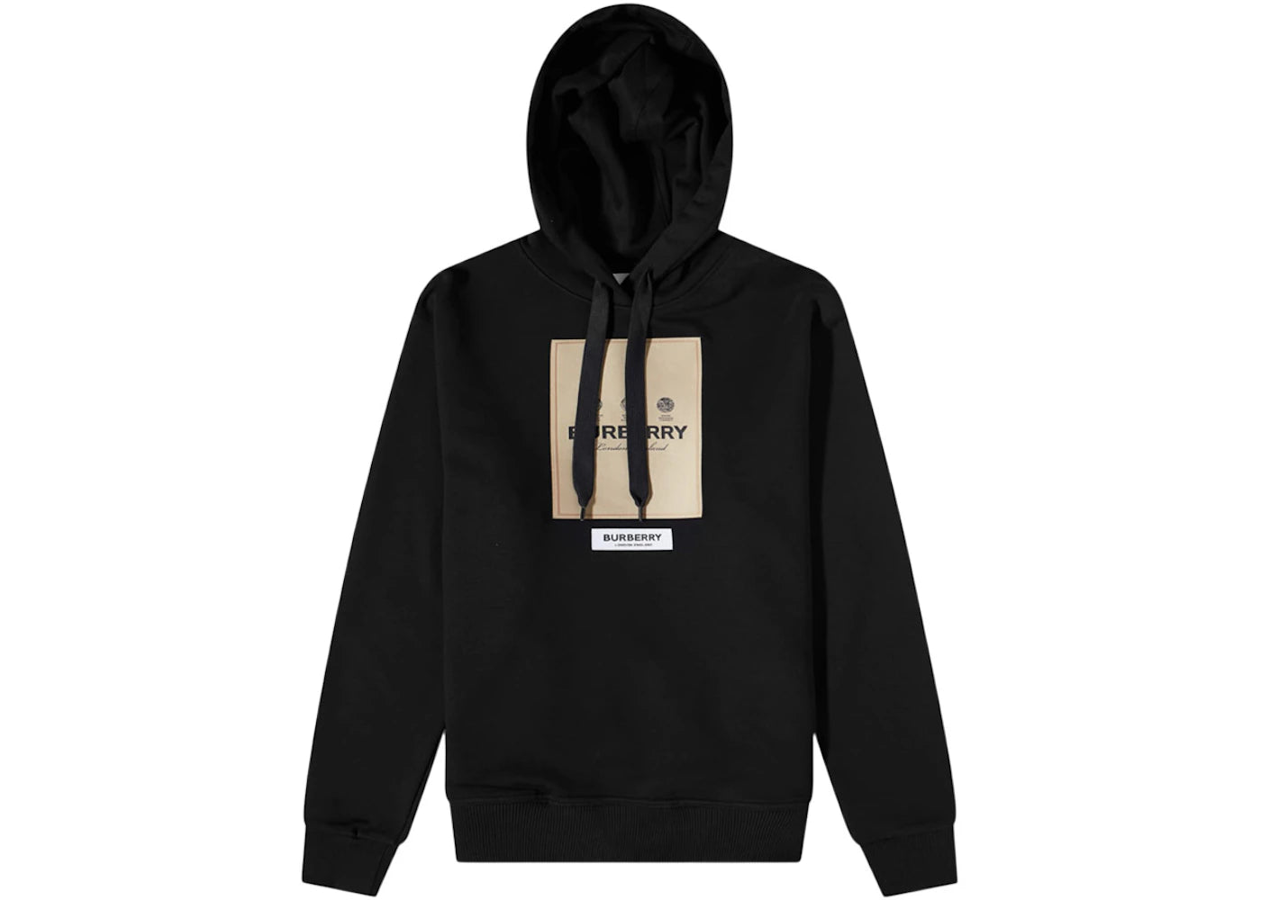 Burberry Owie Label Logo Hoodie Black