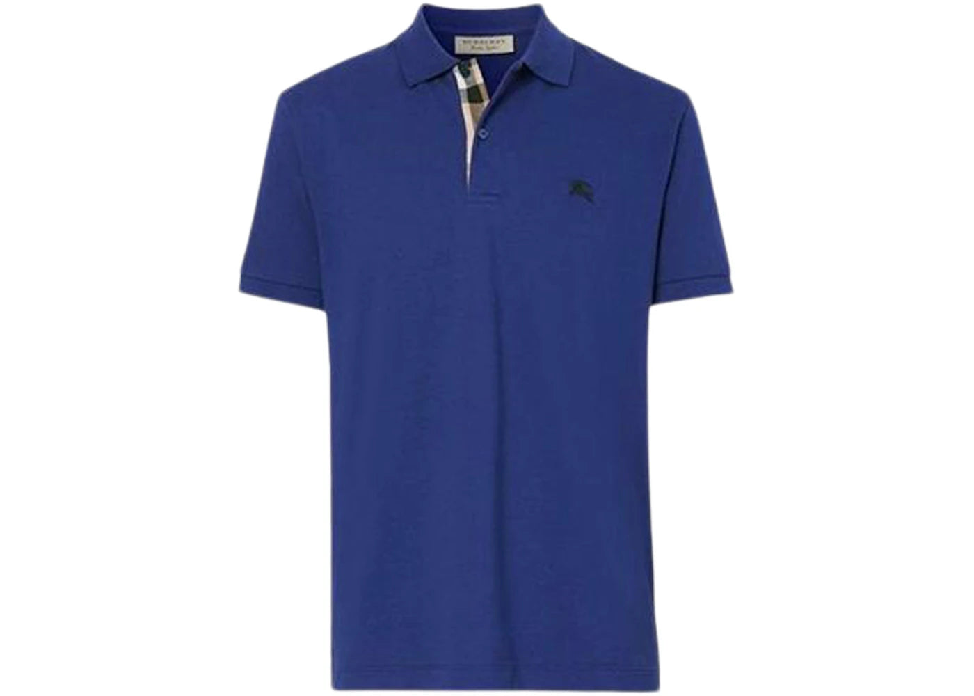 Burberry Oxford Logo Embroidered Polo Shirt Blue