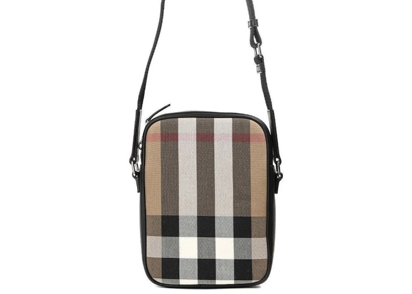 Burberry Paddy Check Canvas Shoulder Bag Taupe Brown