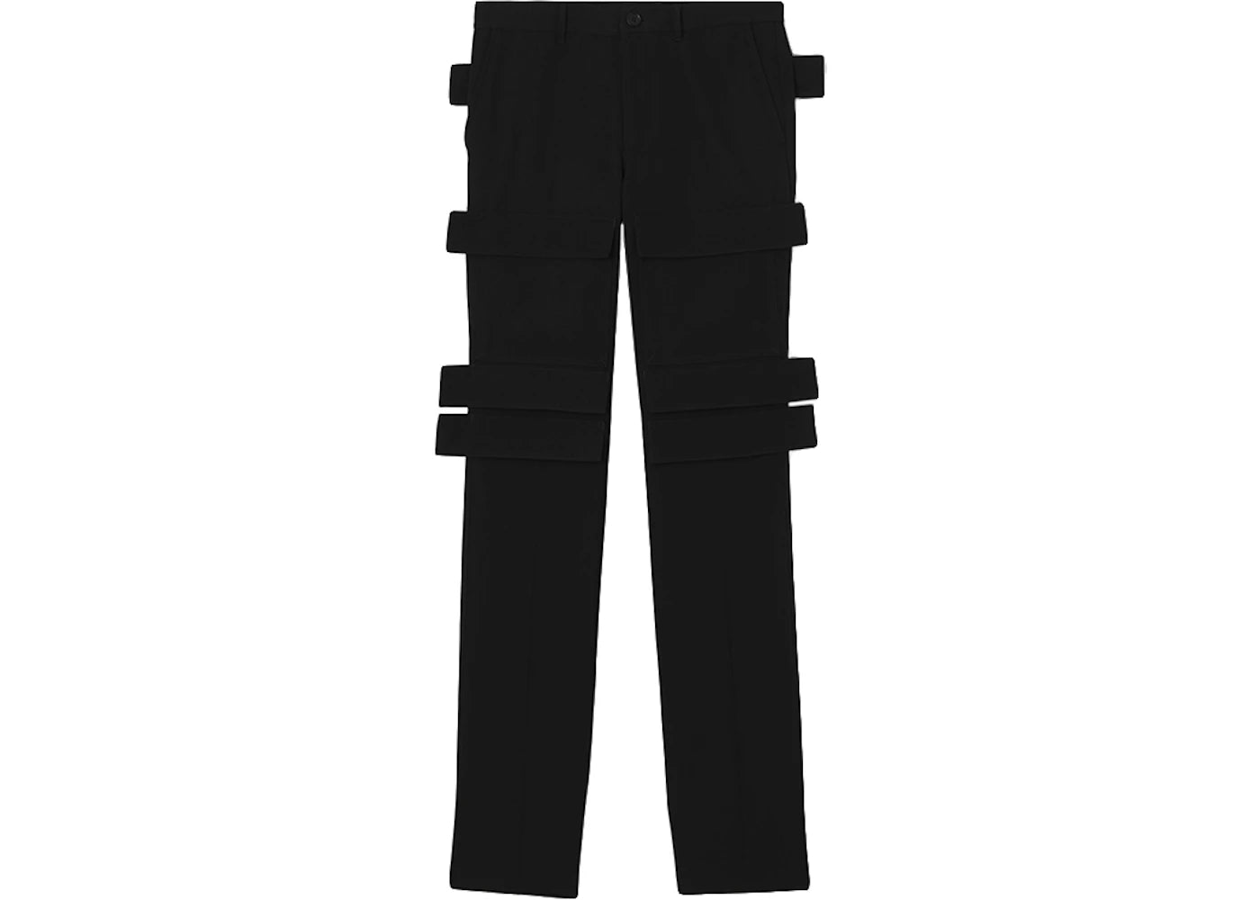 Burberry Panel Detail Grain de Poudre Wool Cargo Trousers Black