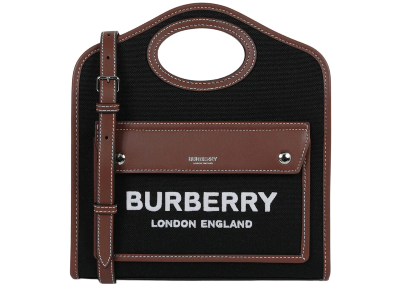 Burberry Pocket Shoulder Bag Black/Tan