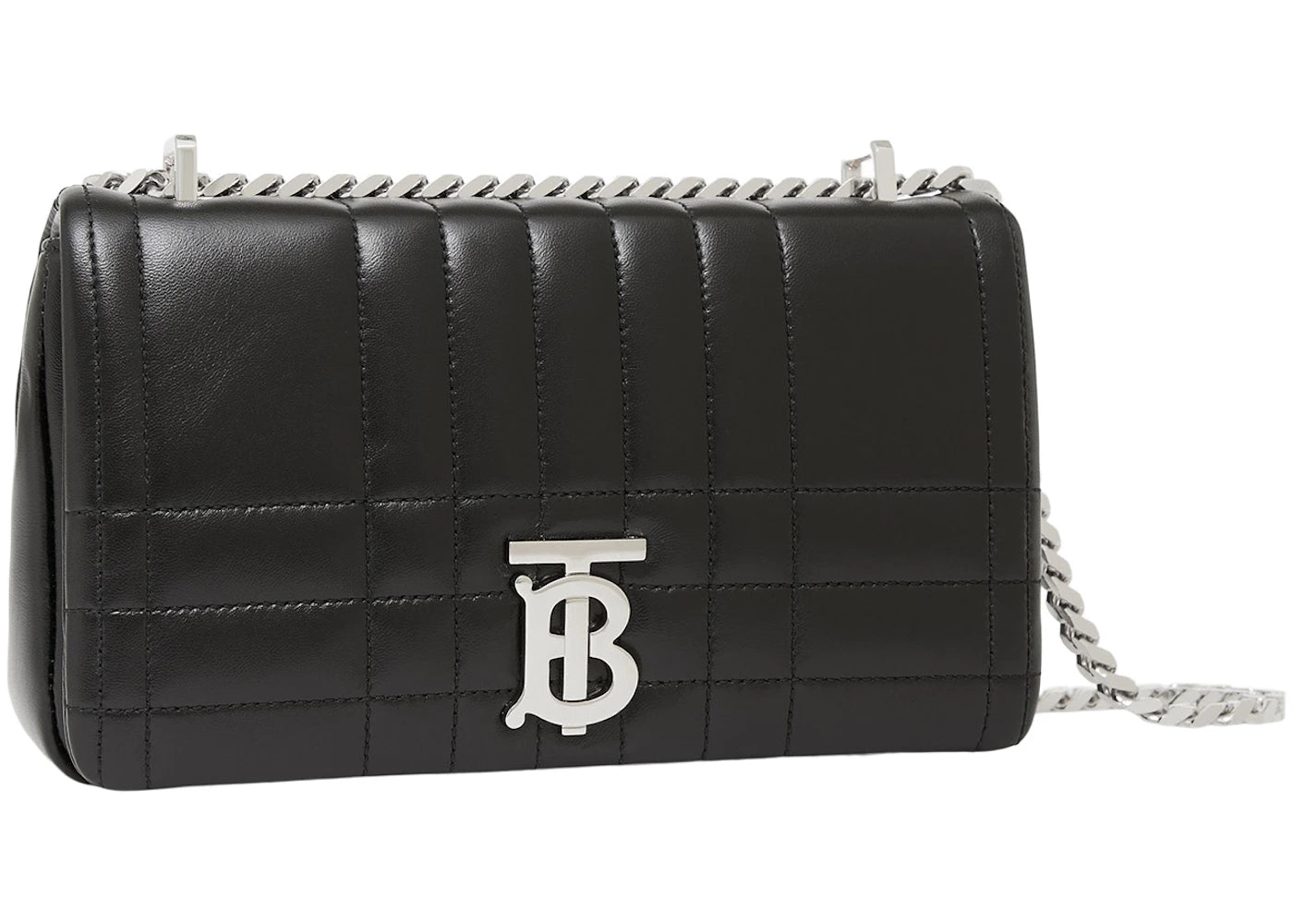 Burberry Quilted Leather Lola Bag Small Black/Silver-tone