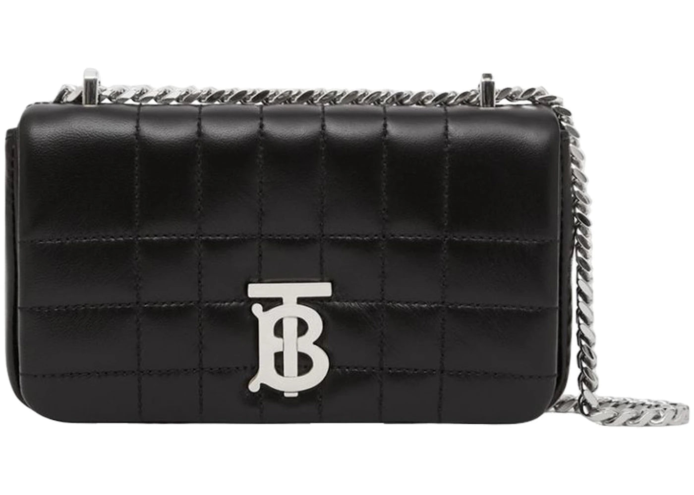 Burberry Quilted Leather Mini Lola Crossbody Bag Black/Silver-tone