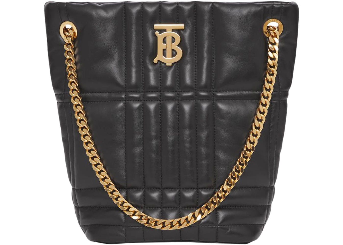 Burberry Quilted Leather Small Lola Bucket Bag Black/Gold-tone