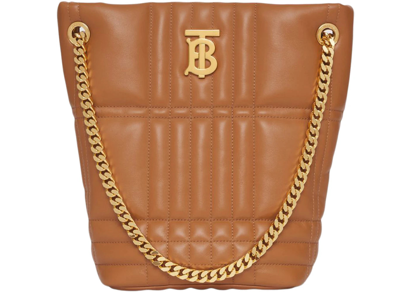 Burberry Quilted Leather Small Lola Bucket Bag Maple Brown/Gold-tone