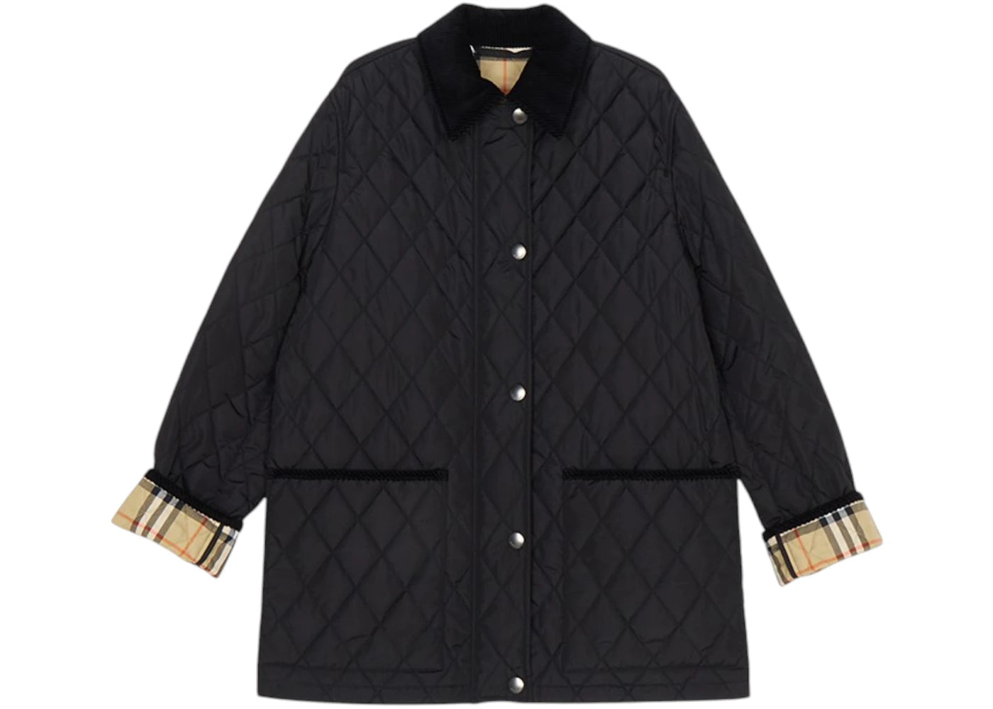 Burberry Quilted Nylon Barn Jacket Black/Sand
