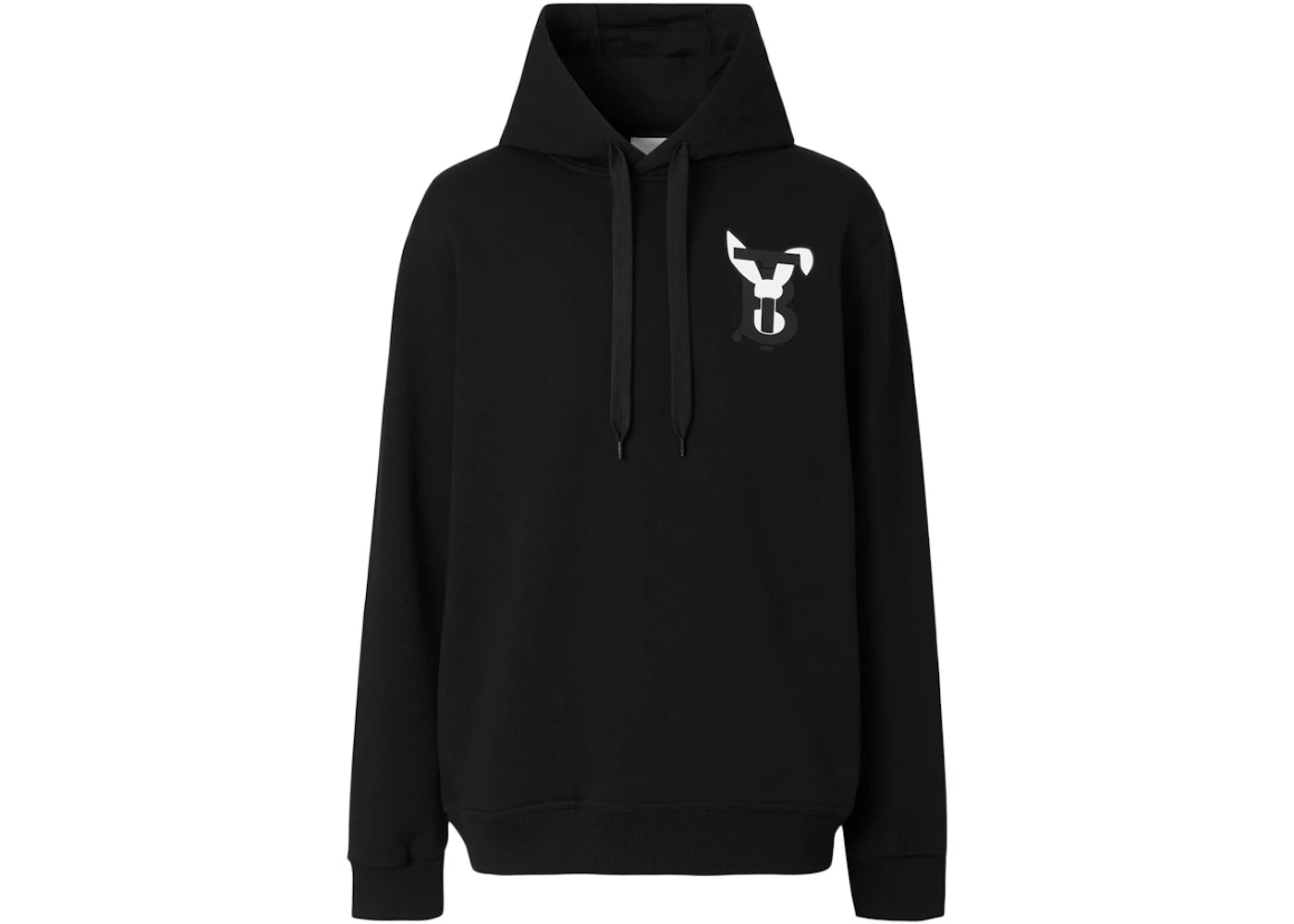 Burberry Rabbit Logo-Print Cotton Hoodie Black/White