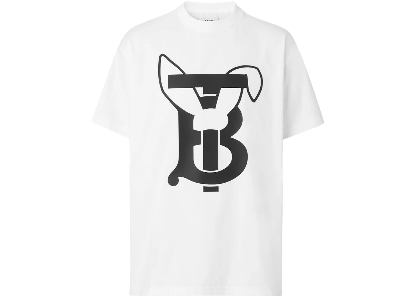 Burberry Rabbit Logo-Print Cotton T-Shirt White/Black