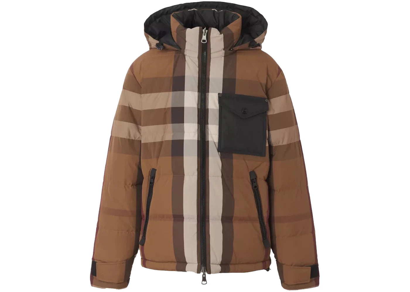 Burberry Reversible Check Nylon Puffer Jacket Dark Birch Brown