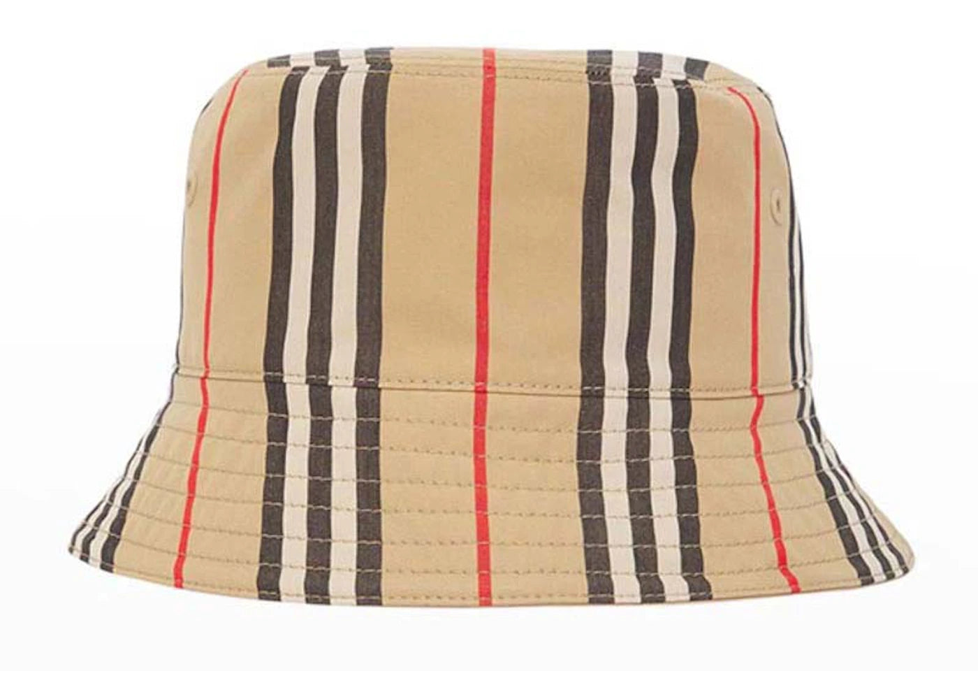 Burberry Reversible Icon Stripe Bucket Hat Beige