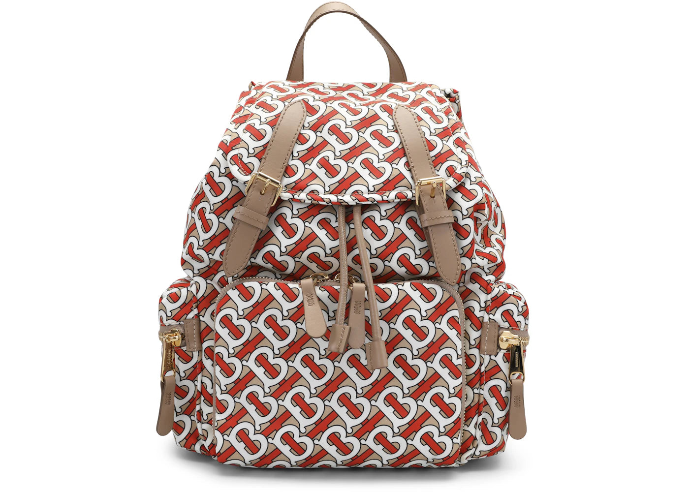 Burberry Rucksack Monogram Print Nylon Medium Vermillion