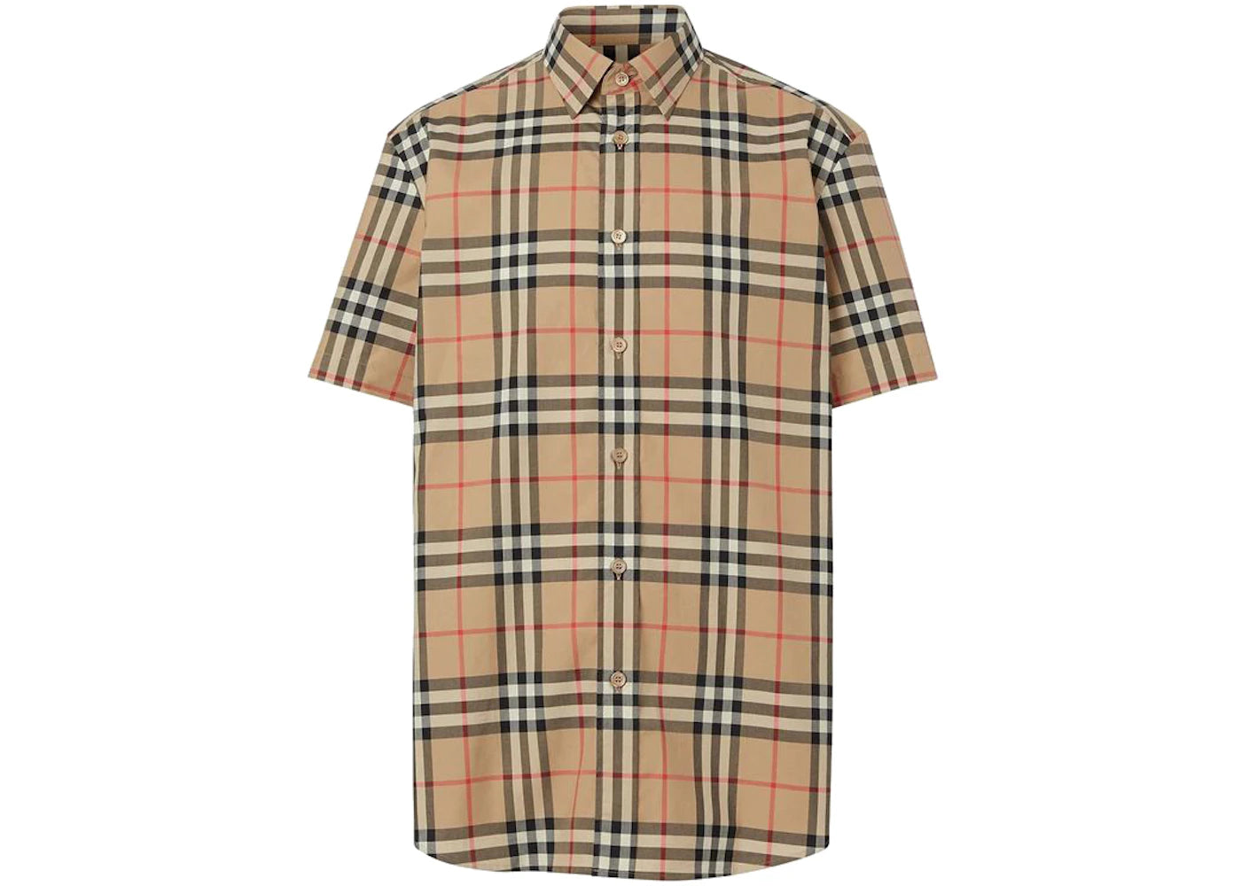 Burberry S/S Check Cotton Shirt Beige