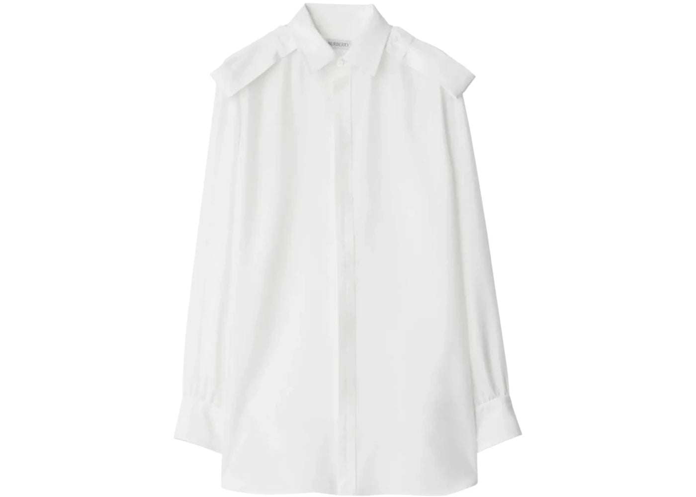 Burberry Shoulder Button Silk Shirt Grain