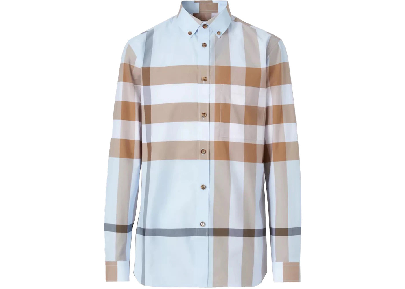 Burberry Slim Fit Check Stretch Cotton Poplin Shirt Rich Chestnut