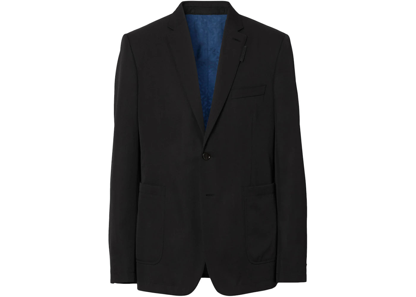 Burberry Slim-Fit Wool Blend Blazer Black Blue