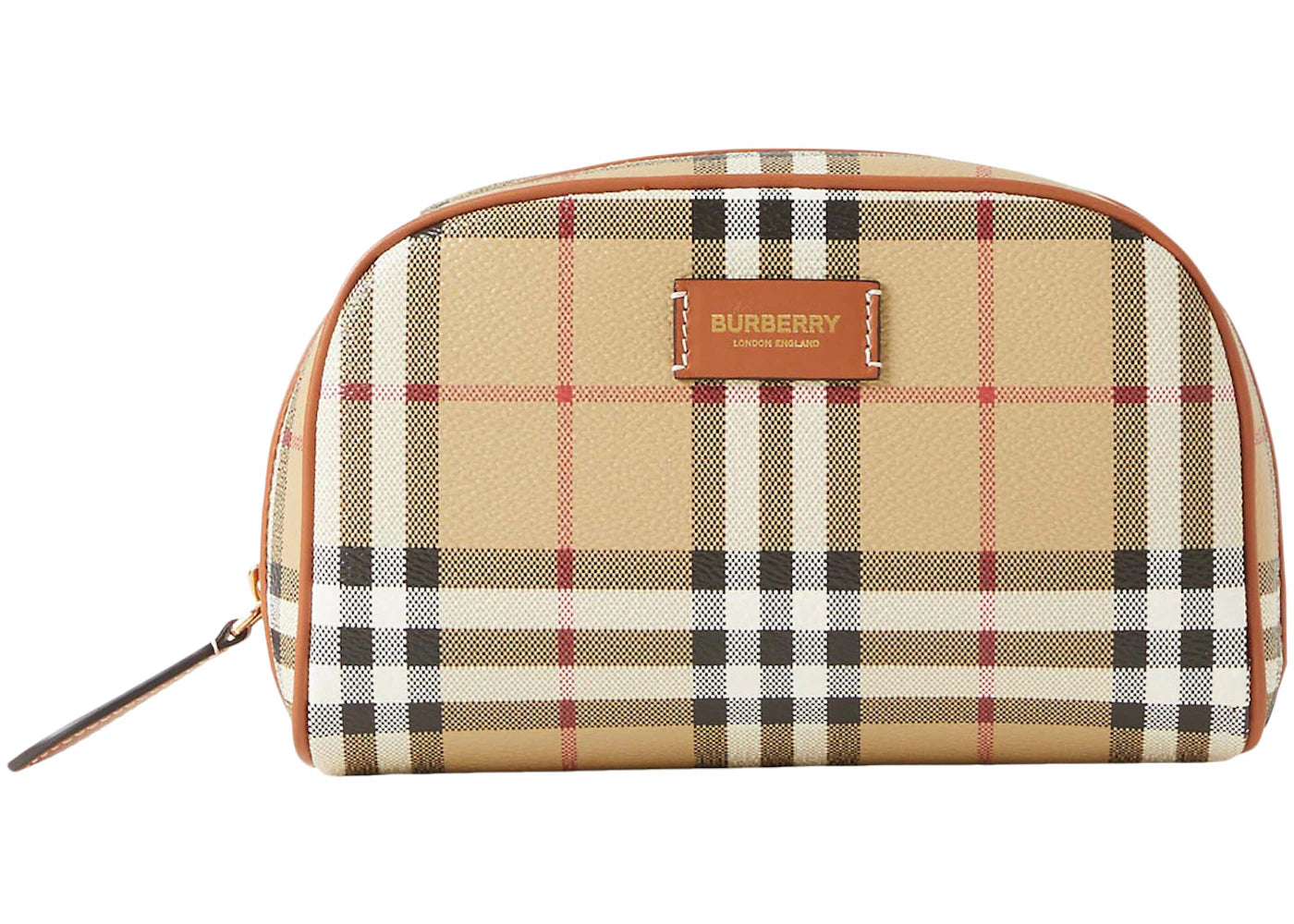 Burberry Small Check Travel Pouch Archive Beige