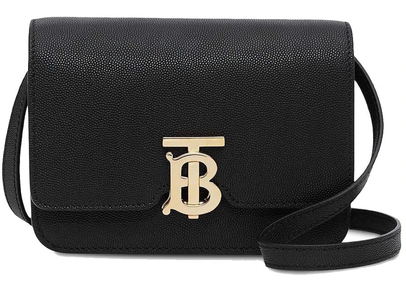 Burberry Small Grainy Leather TB Bag Black